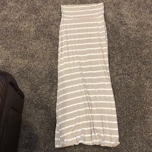 Grey & White striped maxi skirt